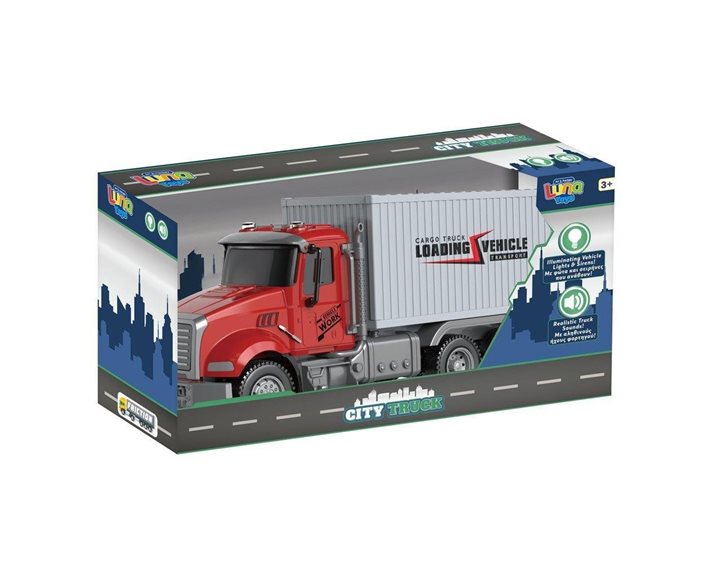 Φορτηγό Container Friction Luna Toys με ήxο και φως 36x11x19εκ. 000623114