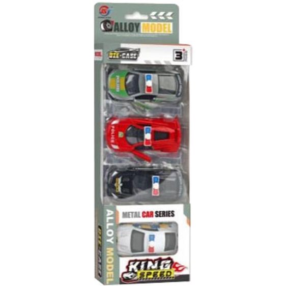 Όχημα Αστυνομικό Luna Toys Μεταλλικό Pull Back 1:43 Ανοιγόμενες Πόρτες 4Τμx 000623279