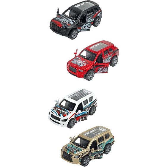Όχημα Luna Toys Μεταλλικό Pull Back 1:43 Ανοιγόμενες Πόρτες 4Τμx 000623280