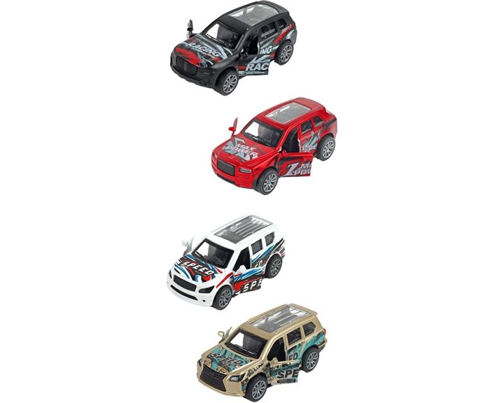 Όχημα Luna Toys Μεταλλικό Pull Back 1:43 Ανοιγόμενες Πόρτες 4Τμx 000623280