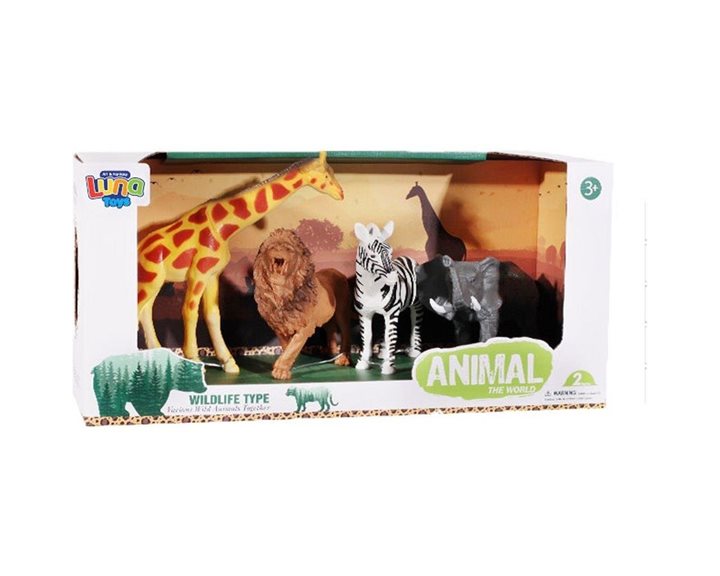 Ζώα Ζούγκλας 12,5εκ. Luna Toys Πλαστικά Σετ 4 τμχ. 000623139
