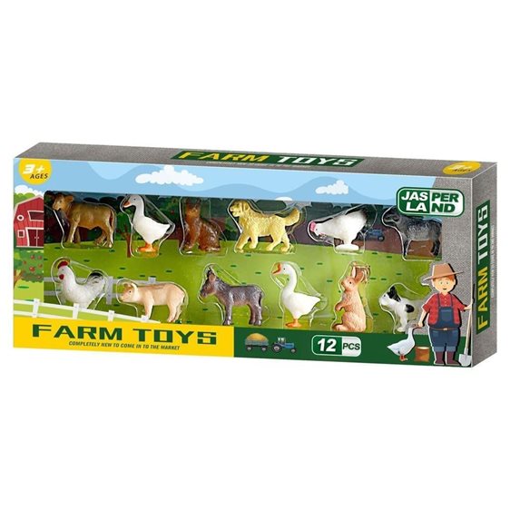 Ζώα Φάρμας Luna Toys σετ 12τμχ 34,5χ2,8χ14εκ 000623158