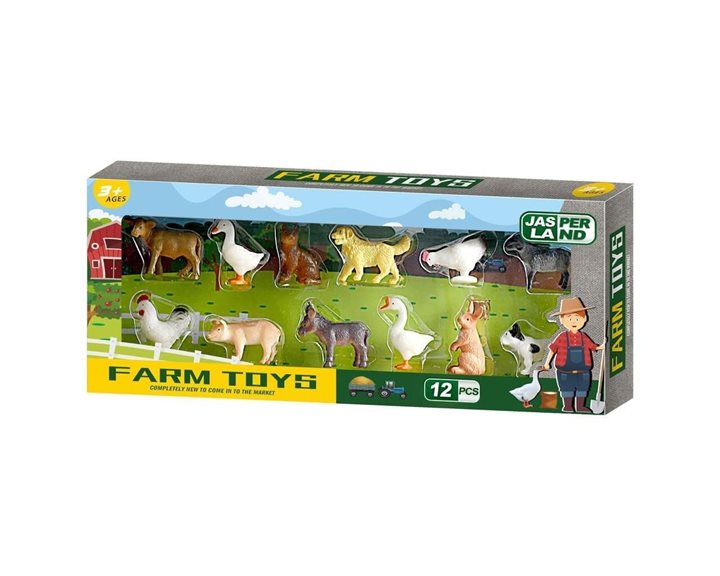 Ζώα Φάρμας Luna Toys σετ 12τμχ 34,5χ2,8χ14εκ 000623158