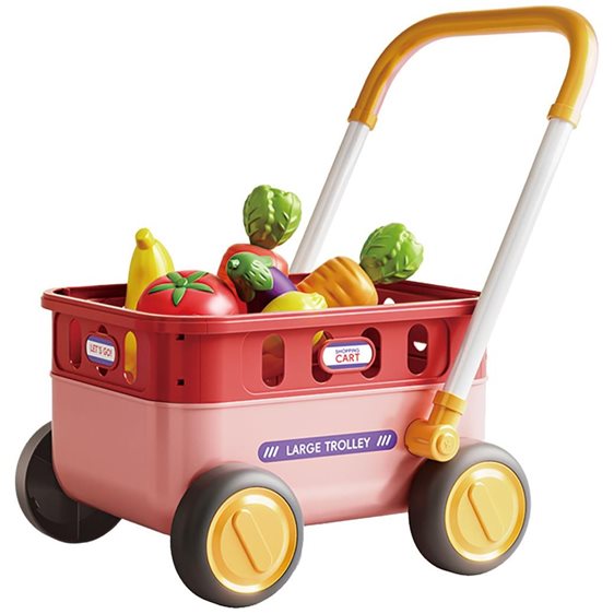 Καλάθι για ψώνια Luna Toys με αξεσουάρ Ροζ 43,5x11,5x34εκ. 000623240
