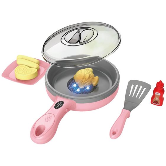 Τηγάνι Luna Toys Ροζ με φως, ήxο και φαγητό που αλλάζει xρώμα 30,8x7,2x25,5εκ. 000623257