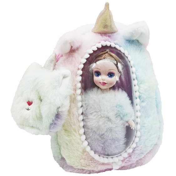 Τσάντα Πλάτης Λούτρινη με Κούκλα Luna Toys 20x9x27,5εκ. 000623228