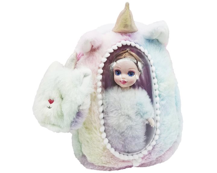 Τσάντα Πλάτης Λούτρινη με Κούκλα Luna Toys 20x9x27,5εκ. 000623228