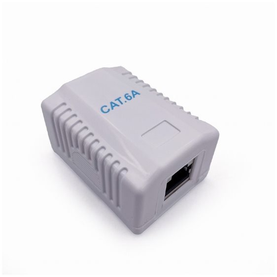 CABLEXPERT CAT6A FTP SINGLE PORT SURFACE MOUNT BOX WHITE