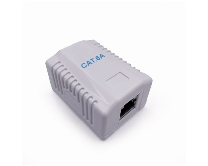CABLEXPERT CAT6A FTP SINGLE PORT SURFACE MOUNT BOX WHITE