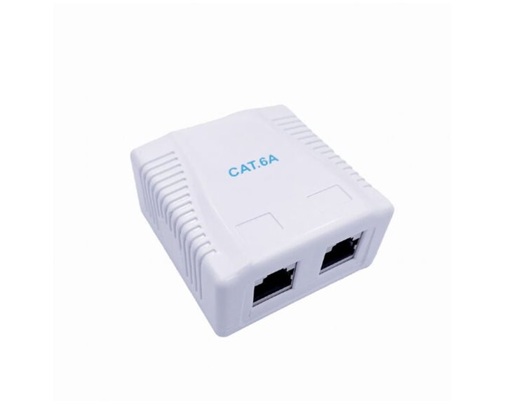 CABLEXPERT CAT6A FTP DOUBLE PORT SURFACE MOUNT BOX WHITE