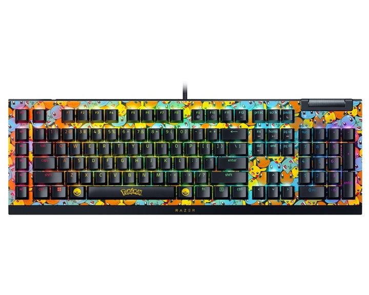 Razer BLACKWIDOW V4 X Pokemon Kanto Starters Ed. - RGB Gaming Mechanical Keyboard - Green Switch