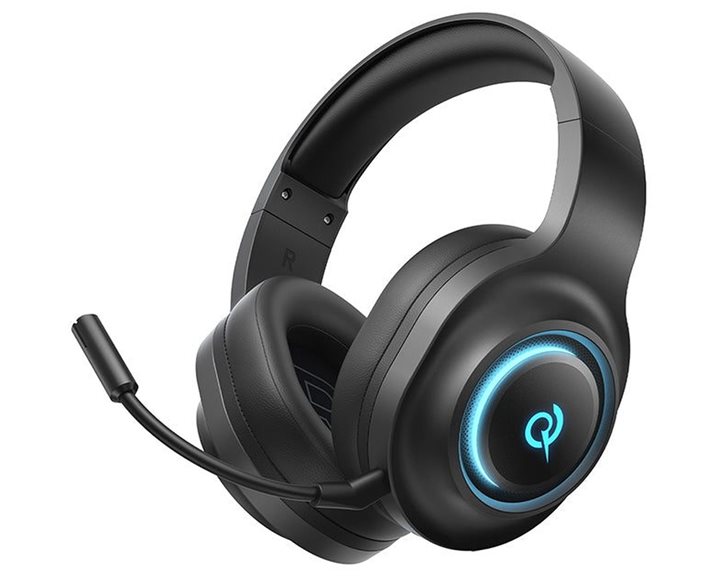 QCY Heroad V200 Wireless Quad Black - Bluetooth & WiFi & USB-A & USB-C RGB Gaming Headset PS4/PS5/PC