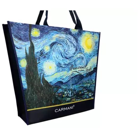Τσάντα Ώμου Πλαστική Carmani Van Gogh Tarrace 46x11x38cm