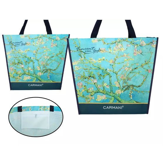 Τσάντα Ώμου Πλαστική Carmani Van Gogh Almond Tree 46x11x38cm