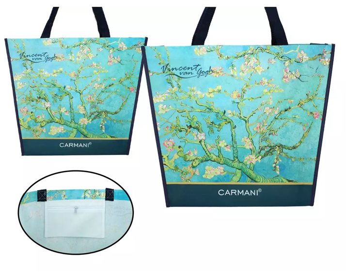 Τσάντα Ώμου Πλαστική Carmani Van Gogh Almond Tree 46x11x38cm