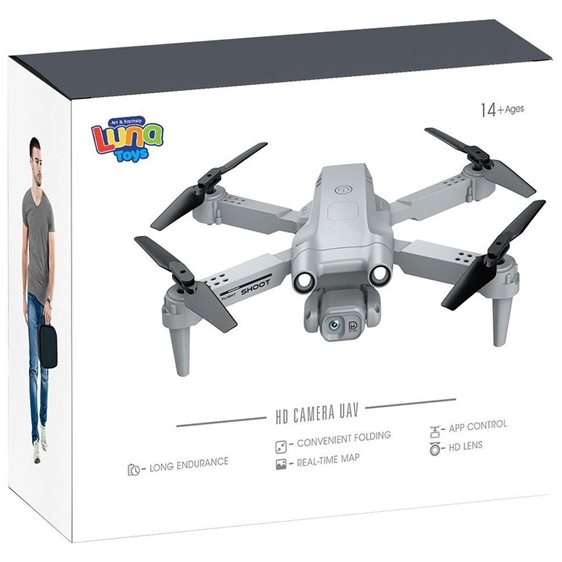 Drone Luna Toys με Hd Κάμερα και φως 2.4Ghz 22,2x6,7x17,5εκ. 000622902