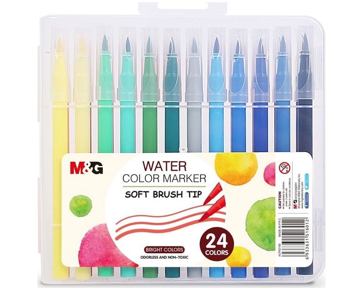 Μαρκαδόροι M&G 24 Χρώματα Jumbo Water Πινέλο ACP901CD
