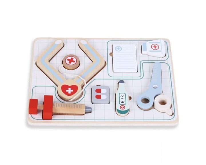 Παζλ Ξύλινο Εργαλεία Γιατρού  Luna Toys 7 Τμχ. 000622867