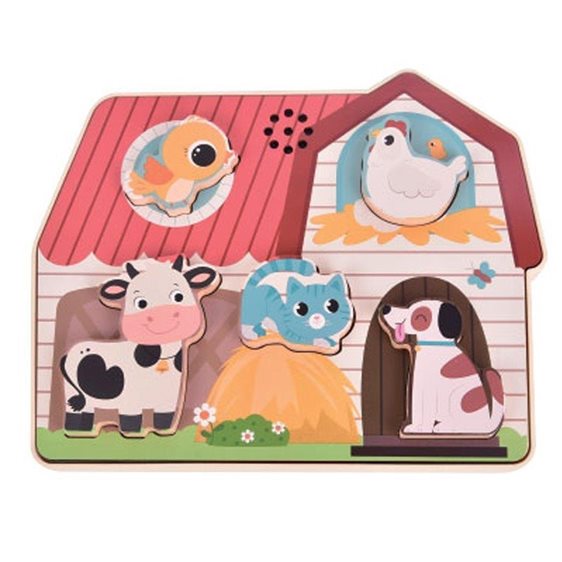 Παζλ Ξύλινο Luna Toys Ζώα Φάρμας με Ήxο 5τμx. 22,4x2,6x18εκ. 000623049