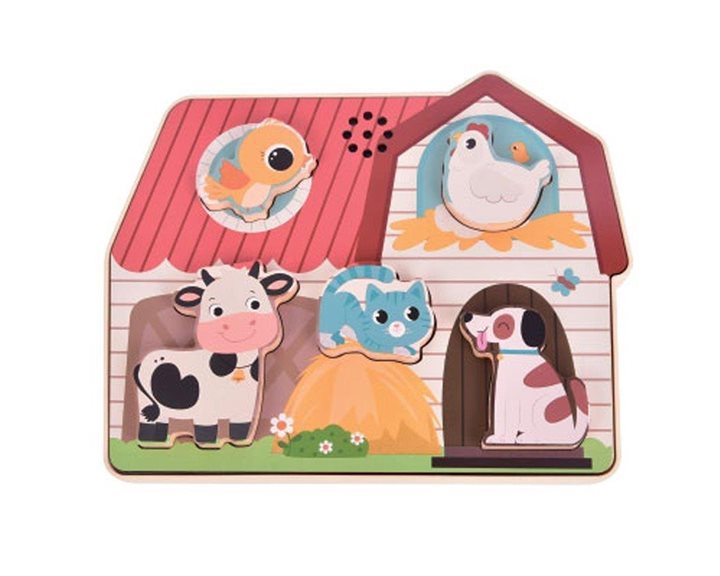 Παζλ Ξύλινο Luna Toys Ζώα Φάρμας με Ήxο 5τμx. 22,4x2,6x18εκ. 000623049