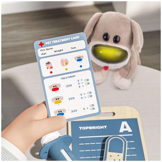 TopBright Care Pets Dr. Dog Λούτρινο Διαδραστικό Σκυλάκι με Ξύλινο Βαλιτσάκι Κτηνιάτρου 121170