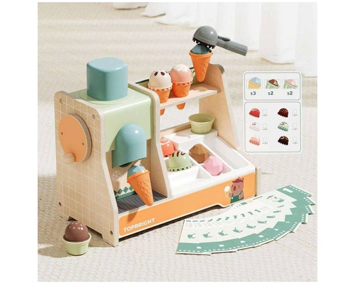 TopBright Gourmet Pretend Play Ξύλινο Παιχνίδι Μπουτίκ Παγωτού (121203)