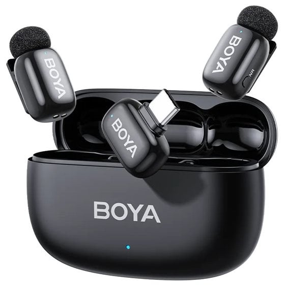 BOYA mini 2 Type-C - 2,4GHz 2mic Wireless AI-ANC Mic w. Charging Box Mono/stereo/safety-track