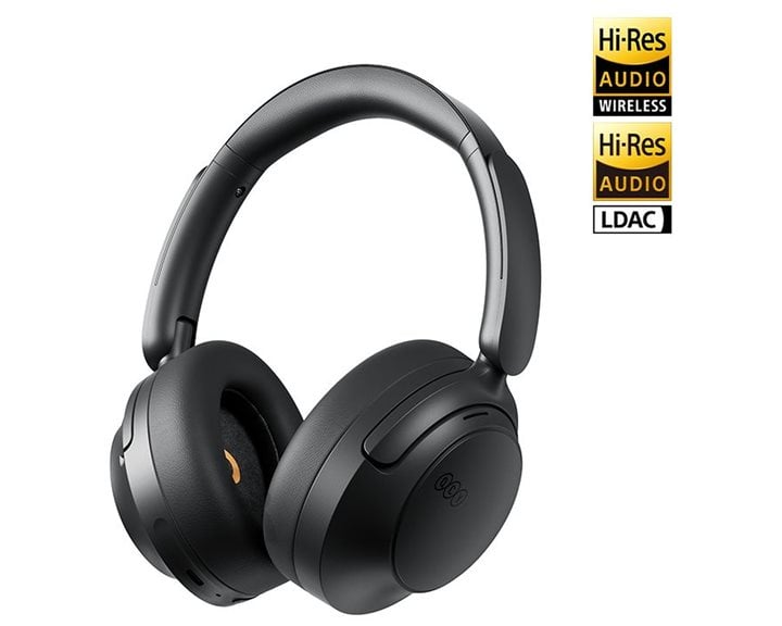QCY H3S Headphones Black - Type-C & Bluetooth 6.0 ANC iOS/Android Call Noise Cancelling Heasdet 102h