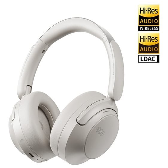 QCY H3S Headphones White - Type-C & Bluetooth 6.0 ANC iOS/Android Call Noise Cancelling Headset102h