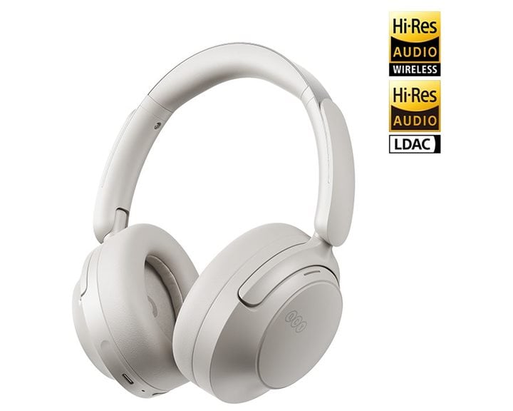 QCY H3S Headphones White - Type-C & Bluetooth 6.0 ANC iOS/Android Call Noise Cancelling Headset102h