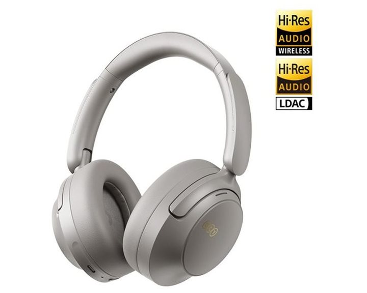 QCY H3S Headphones Grey - Type-C & Bluetooth 6.0 ANC iOS/Android Call Noise Cancelling Headset 102h