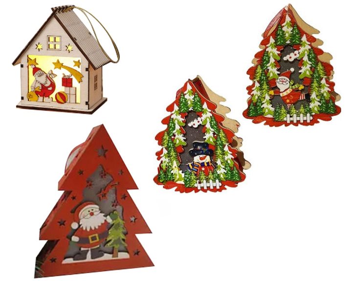 Christmas Wooden with Light 07796