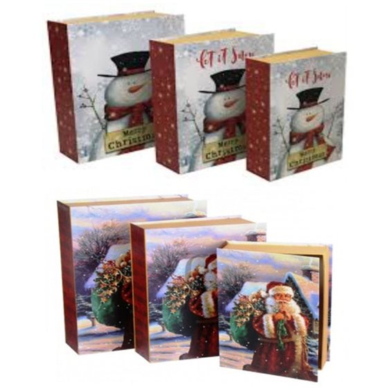 Κουτί Δώρου Βιβλίο Christmas Χάρτινο Μικρό 07828