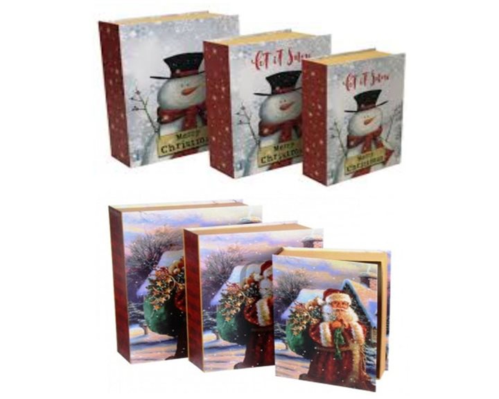 Κουτί Δώρου Βιβλίο Christmas Χάρτινο Μικρό 07828
