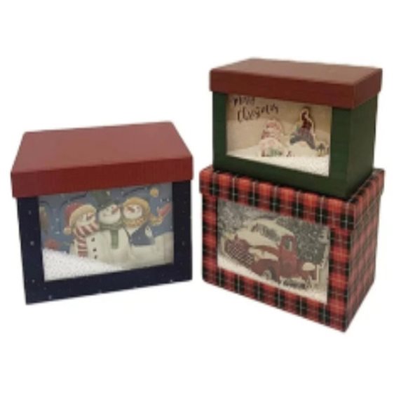 Κουτί Δώρου Christmas Χάρτινο Μικρό 07816