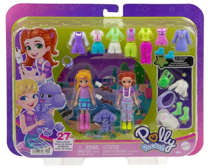 Mattel Polly Pocket Pp Κουκλα Με Μόδες Μεγάλο Σετ Fashion Pack Large Camping Playset HNF51 / JCB23