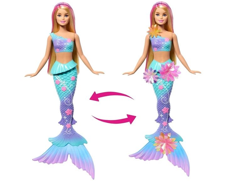 Mattel Barbie Flower Magic Mermaid Μαγική Γοργόνα Που Ανθίζει Κούκλα JDM72