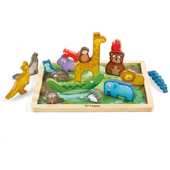 Hape Happy Puzzles Ξύλινο Παζλ Ζωάκια Animal Kingdom Puzzle (E1656)