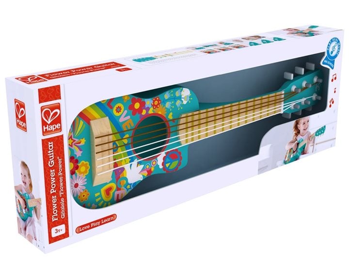 Hape Early Melodies Ξύλινη Κιθάρα Flower Power (E0600A)
