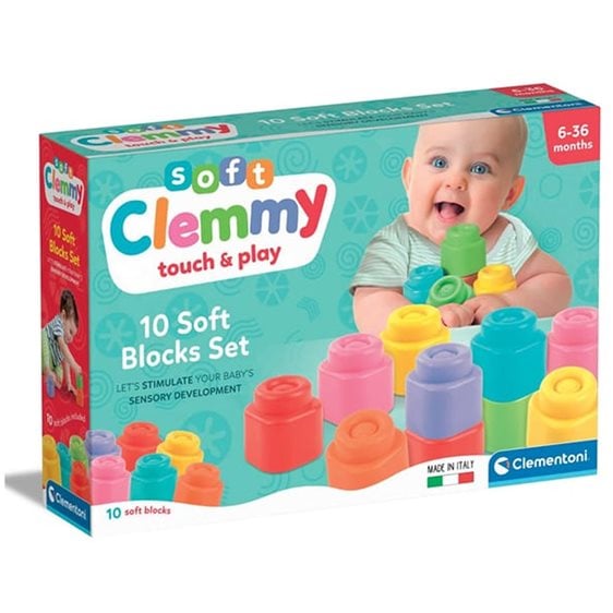 Clementoni Soft Clemmy Touch And Play Μαλακά Premium Τουβλάκια 10 Τμχ Για 6-36 Μηνών 1033-17988