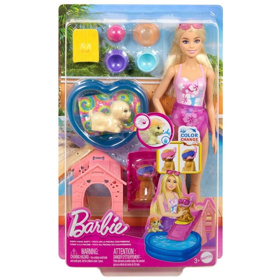Mattel Barbie Puppy Pool Party Με Κουταβάκια JBF35
