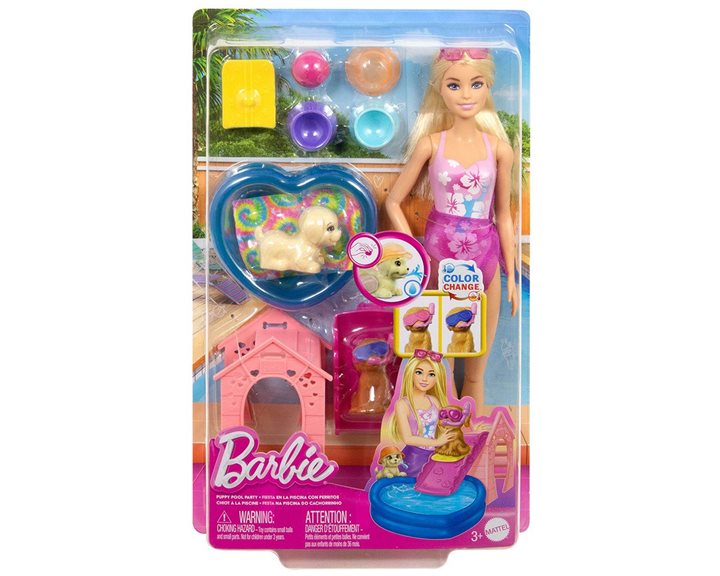 Mattel Barbie Puppy Pool Party Με Κουταβάκια JBF35