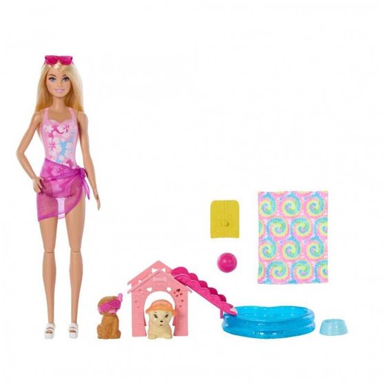 Mattel Barbie Puppy Pool Party Με Κουταβάκια JBF35