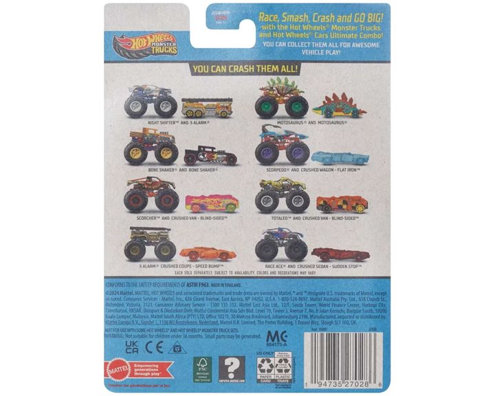 Mattel Hot Wheels Όχημα Monster Trucks Με Αυτοκινητάκι Monster Trucks Night Sh Όχημα Παιχνίδι GRH81 / JCG38