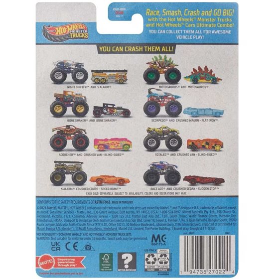 Mattel Hot Wheels Όχημα Monster Trucks Με Αυτ/Κι Scorcher Monster Trucks Όχημα Παιχνίδι GRH81 / JCG31