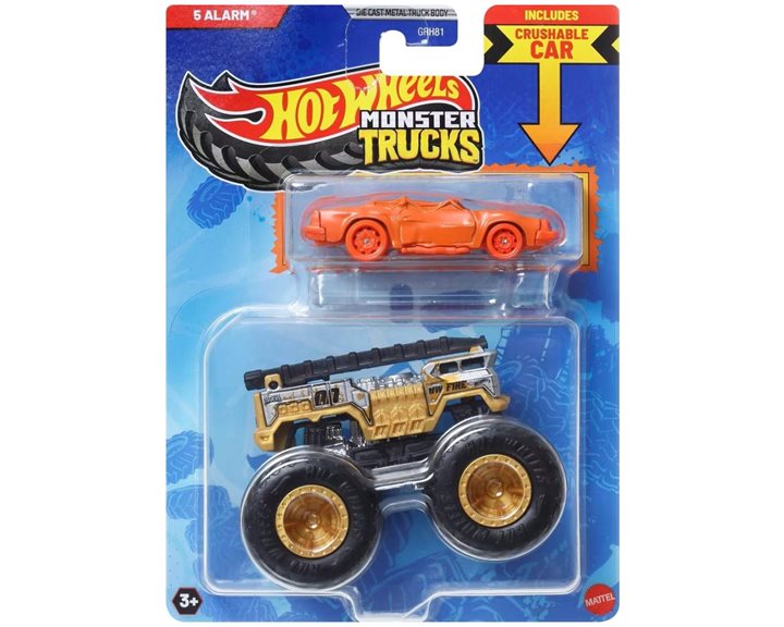 Mattel Hot Wheels Όχημα Monster Trucks Με Αυτοκινητάκι Monster Trucks Hw 5 Ala Όχημα Παιχνίδι GRH81 / JCG37