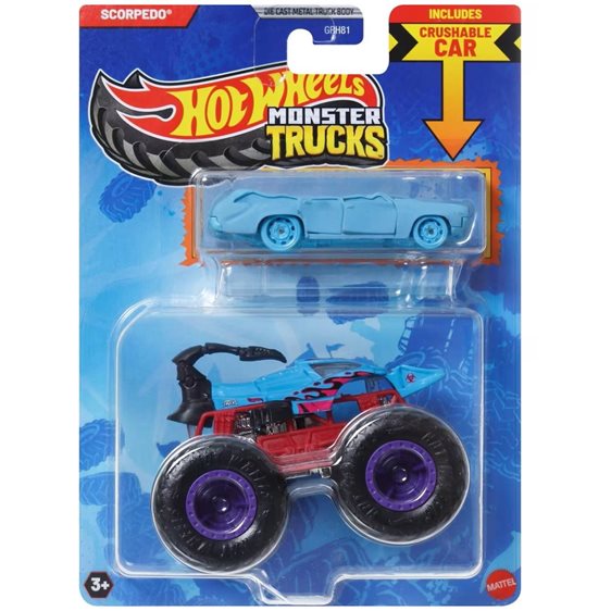 Mattel Hot Wheels Όχημα Monster Trucks Με Αυτοκινητάκι Monster Trucks Scorpedo Monster Trucks Όχημα Παιχνίδι GRH81 / JCG30