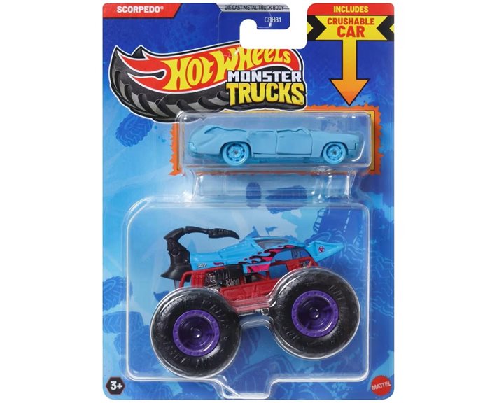 Mattel Hot Wheels Όχημα Monster Trucks Με Αυτοκινητάκι Monster Trucks Scorpedo Monster Trucks Όχημα Παιχνίδι GRH81 / JCG30