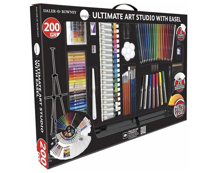 Σετ Ζωγραφικής Βαλίτσα Daler Rowney Simply Ultimate Art Studio Easel Set 200τμχ.
