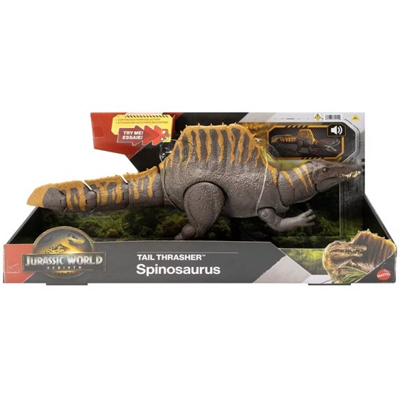 Mattel Jurassic World Rebirth Tail Thrasher Spinosaurus Δεινόσαυρος Με Διπλή Λειτουργία Επίθεσης Και Ήχους Φιγούρα Παιχνιδιού JGB56